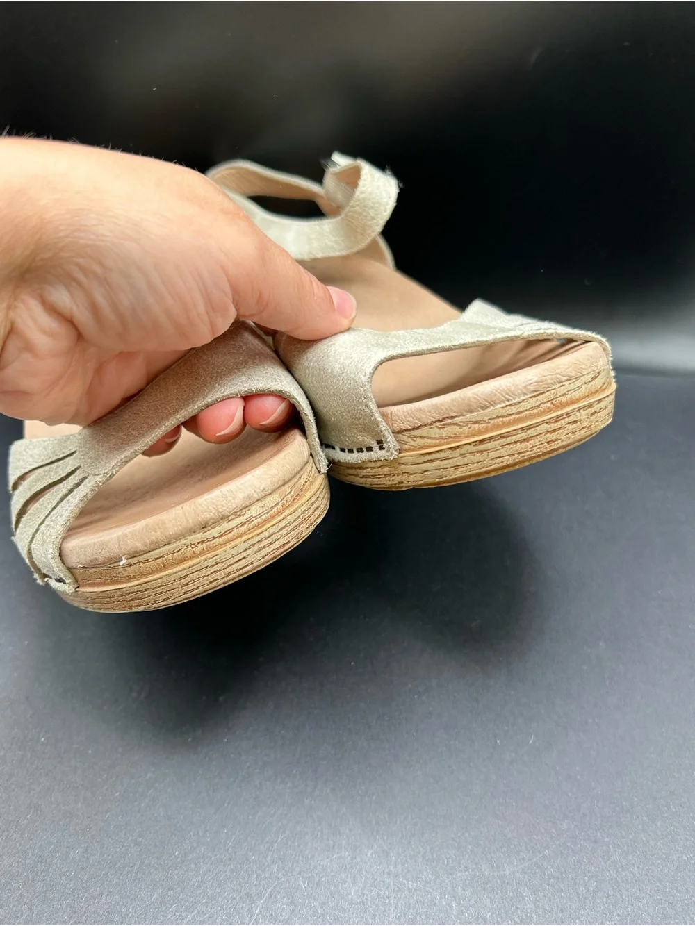 Dansko Marlowe Beige‎ Slingback Sandals Comfortable Low Heel Size 39